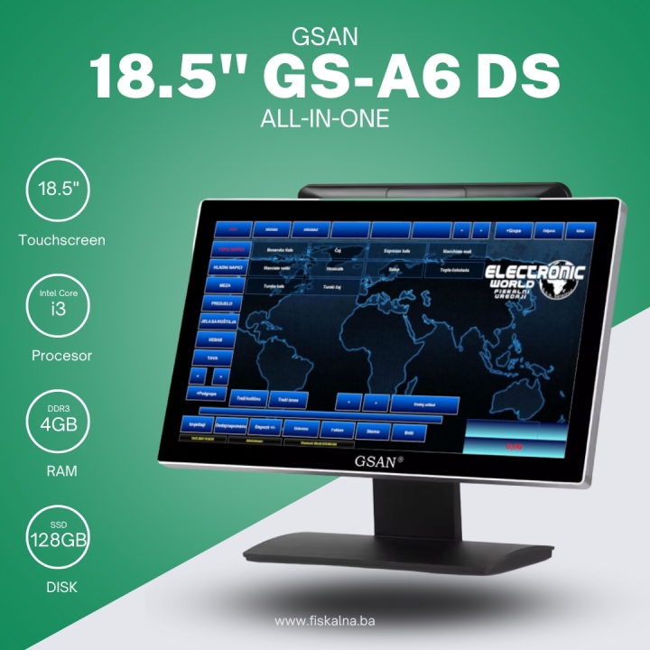 18.5" GS-A6DS AiO Touchscreen (Dva ekrana)